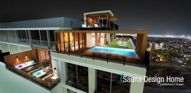 Szauna terasz medencével Szauna terasz medencével