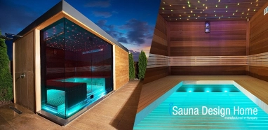 Kültéri finn szauna fényterápiával